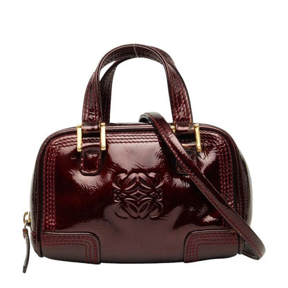 Loewe Amazona Micro Mini 2-Way Shoulder Bag Wine Red Bordeaux Enamel
