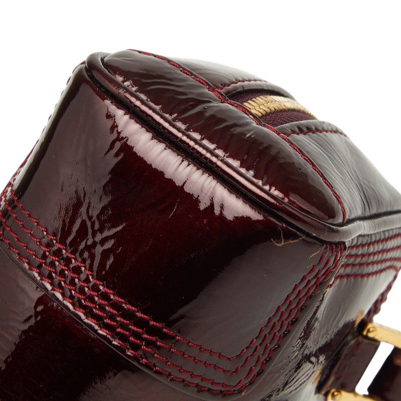 Loewe Amazona Micro Mini 2-Way Shoulder Bag Wine Red Bordeaux Enamel — view 4