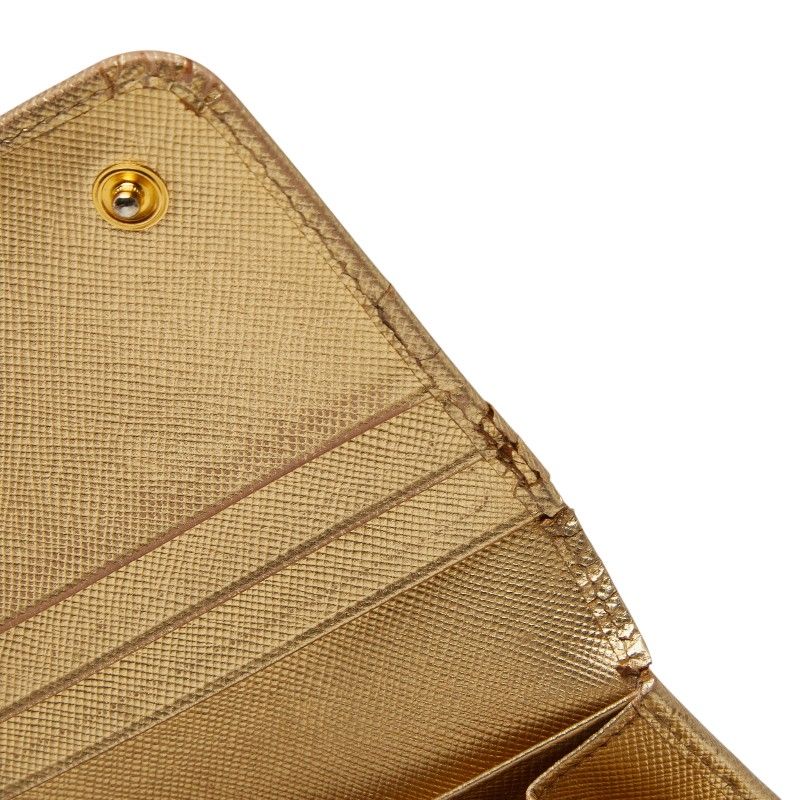 Prada Wallet Gold Saffiano Leather — view 6