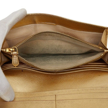 Prada Wallet Gold Saffiano Leather — view 9