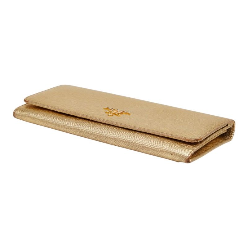 Prada Wallet Gold Saffiano Leather — view 4