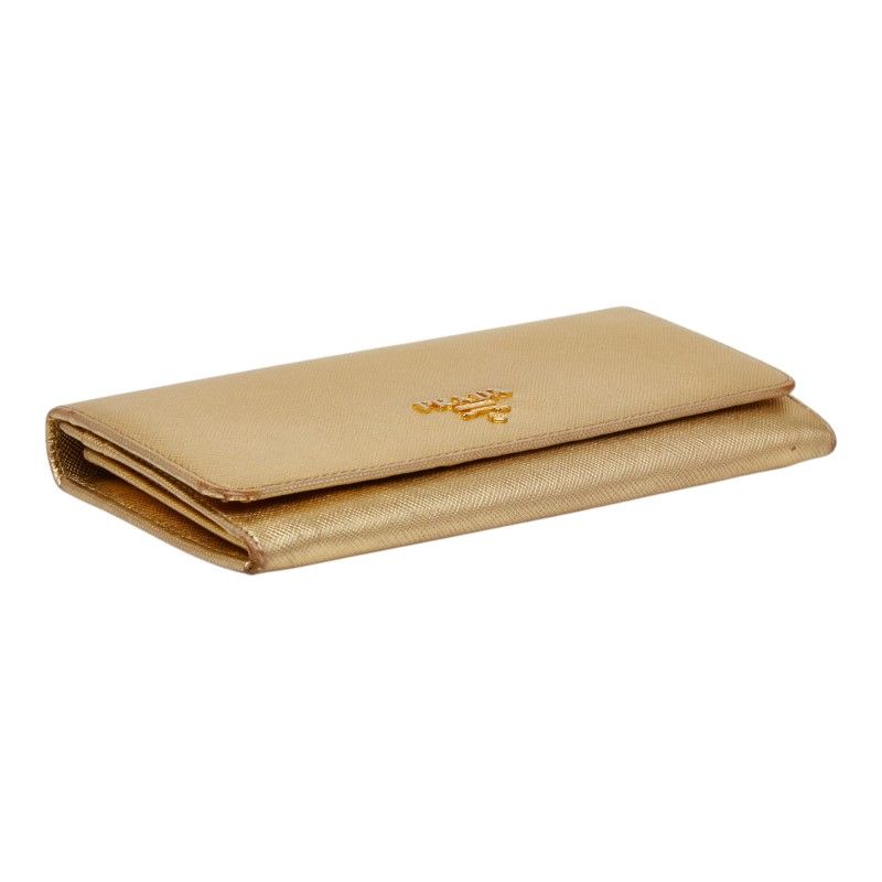 Prada Wallet Gold Saffiano Leather — view 5