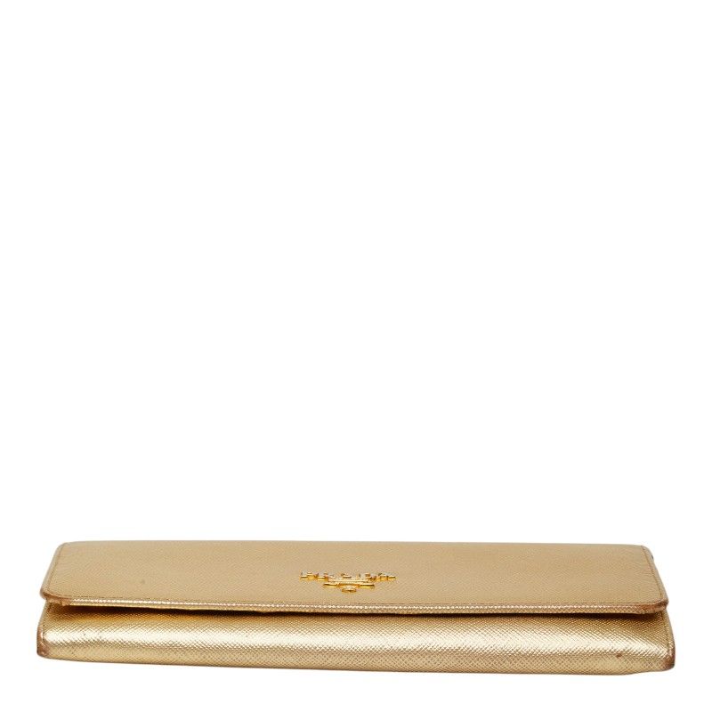 Prada Wallet Gold Saffiano Leather — view 3