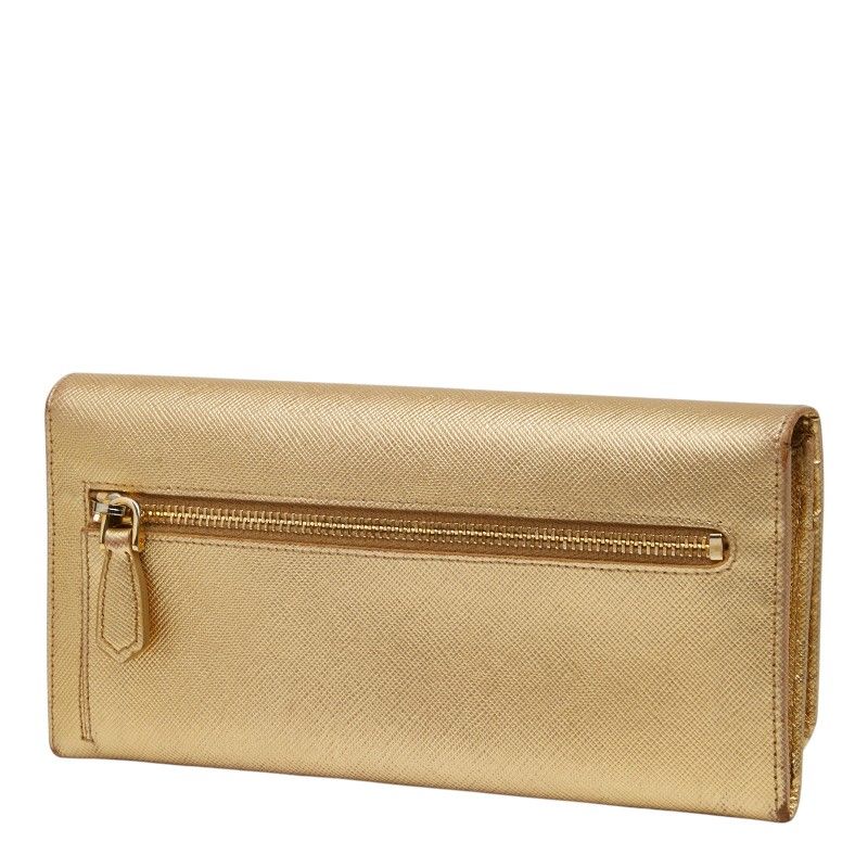 Prada Wallet Gold Saffiano Leather — view 2