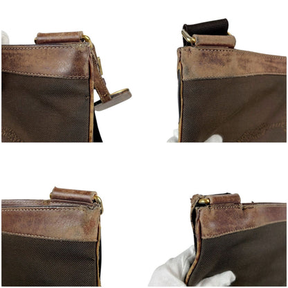 Prada Logo Jacquard Shoulder Bag Cross Canvas Brown Khaki — view 4