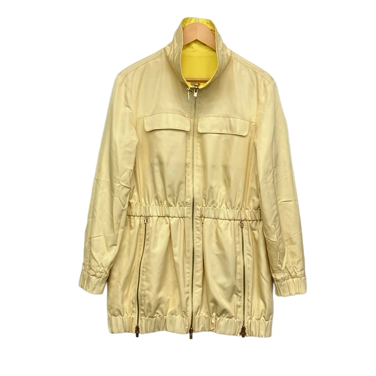 Loro Piana Coat Light Yellow Ivory Long Sleeve Reversible Zip Up Spring Autumn — view 3