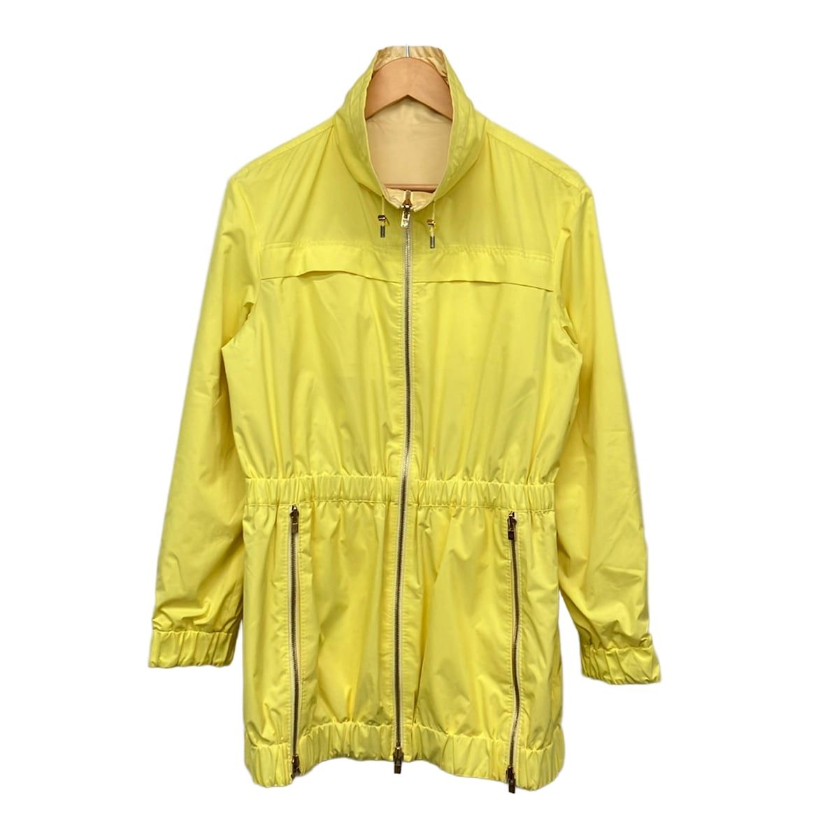 Loro Piana Coat Light Yellow Ivory Long Sleeve Reversible Zip Up Spring Autumn