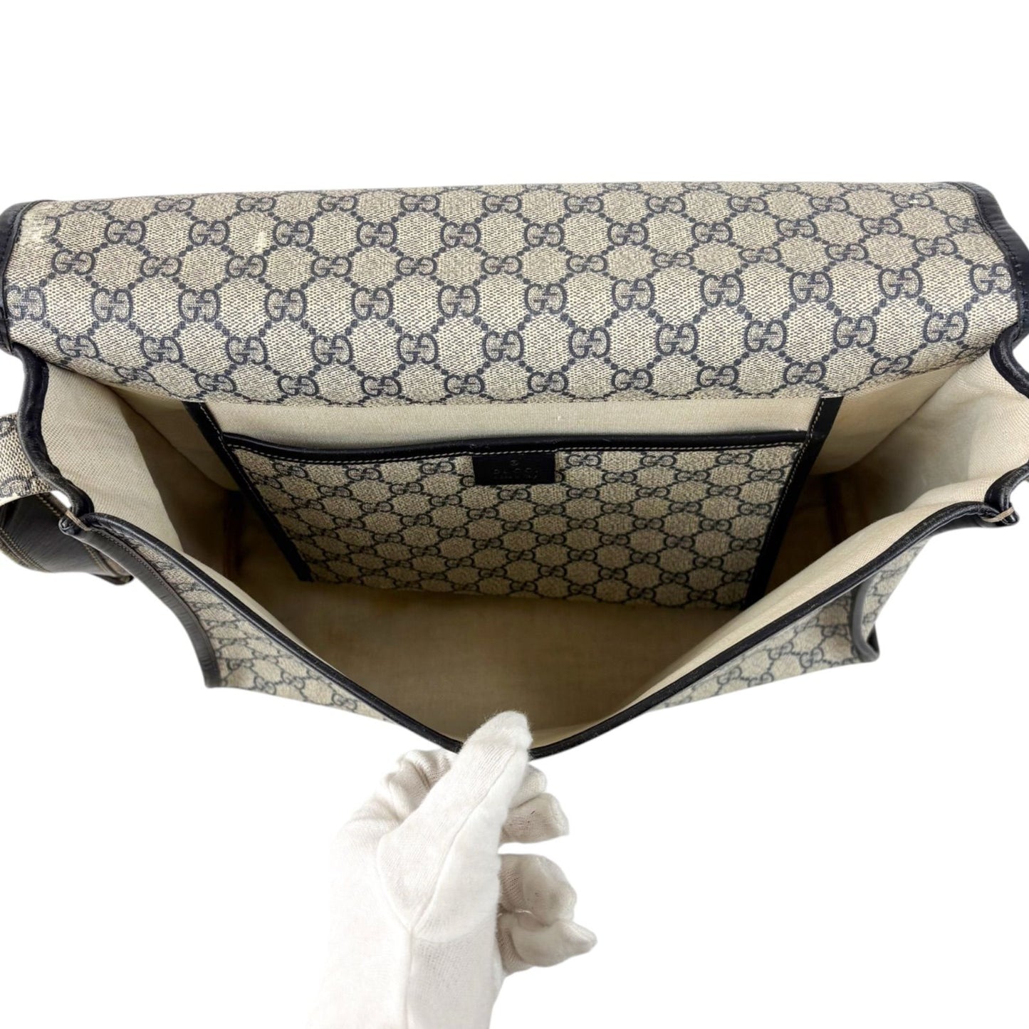 Gucci Messenger Bag GG Supreme Sherry Line Navy — view 8