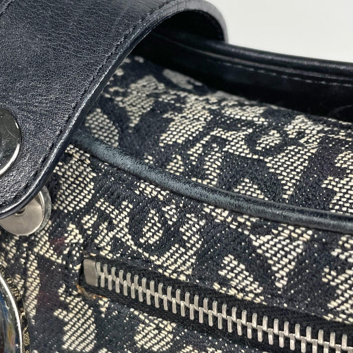 Dior Trotter Pattern Shoulder Bag Canvas Black — view 6