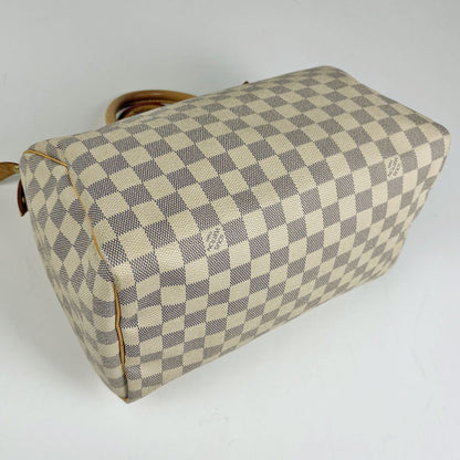 Louis Vuitton Speedy 30 Boston Bag Damier Azur White — view 2