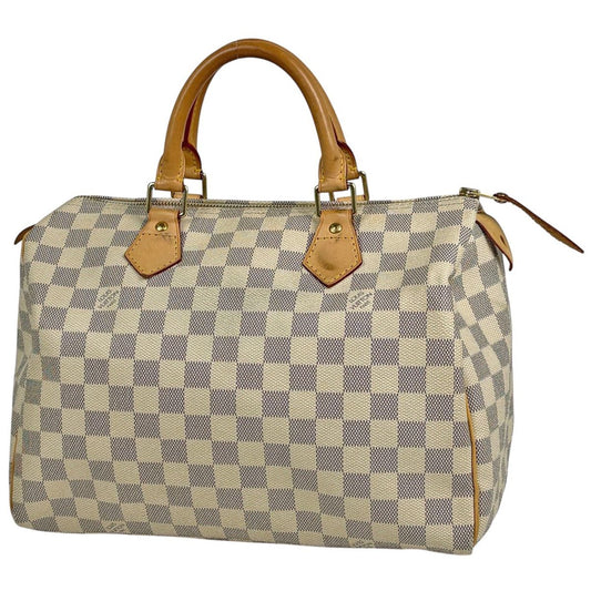 Louis Vuitton Speedy 30 Boston Bag Damier Azur White