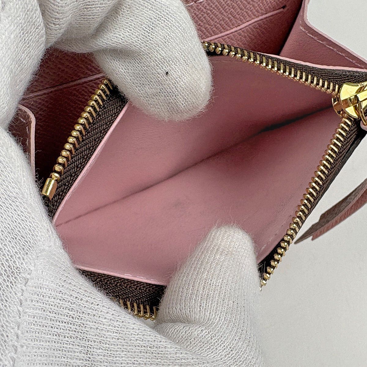 Louis Vuitton Porte-Monnaie Rosalie Coin Case Damier Brown Rose Valley Line — view 5