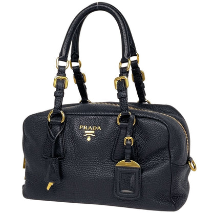 Prada Logo Shoulder Bag Leather Nero