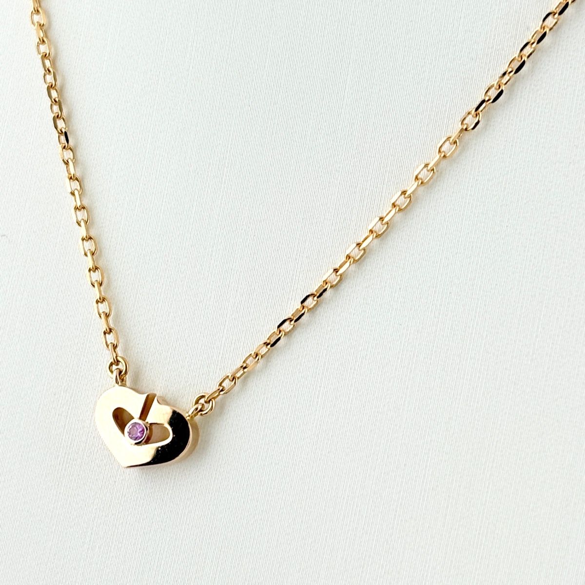 Cartier Heart Necklace PG Pink Gold Pendant Sapphire — view 2