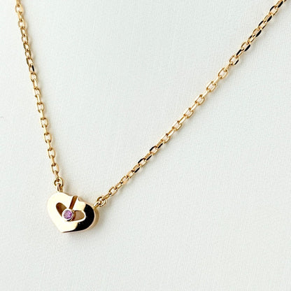 Cartier Heart Necklace PG Pink Gold Pendant Sapphire — view 2