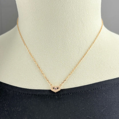 Cartier Heart Necklace PG Pink Gold Pendant Sapphire — view 3