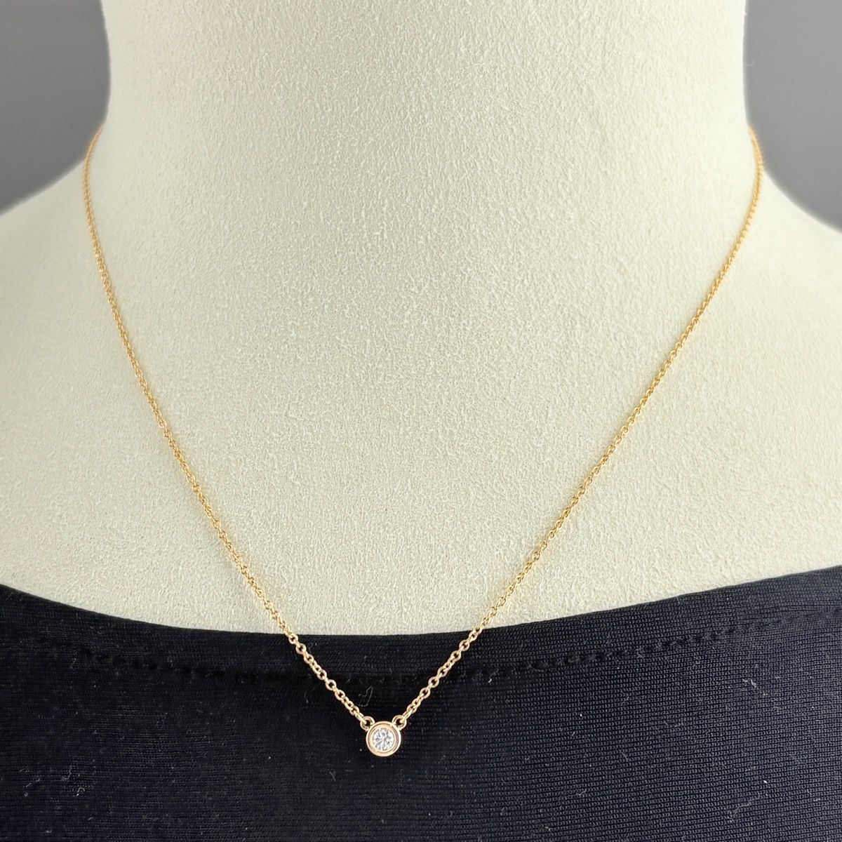 Tiffany & Co by the Yard Necklace PG Pink Gold Pendant Mere Diamond Elsa Peretti — view 4