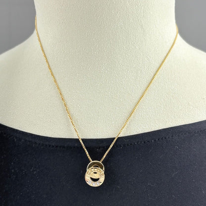 Celine Mere Diamond Necklace YG Yellow Gold Pendant 750 18k — view 4