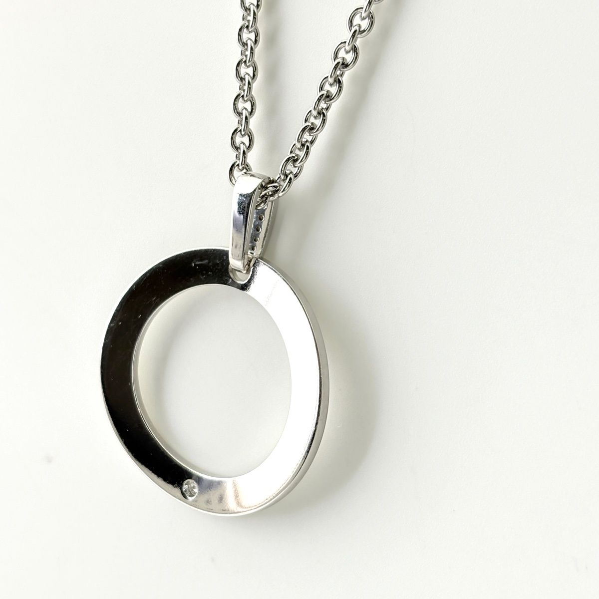 Bvlgari Logo Circle Diamond Necklace Pendant Pave — view 3