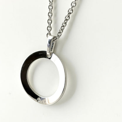 Bvlgari Logo Circle Diamond Necklace Pendant Pave — view 3