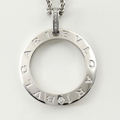 Bvlgari Logo Circle Diamond Necklace Pendant Pave — view 4