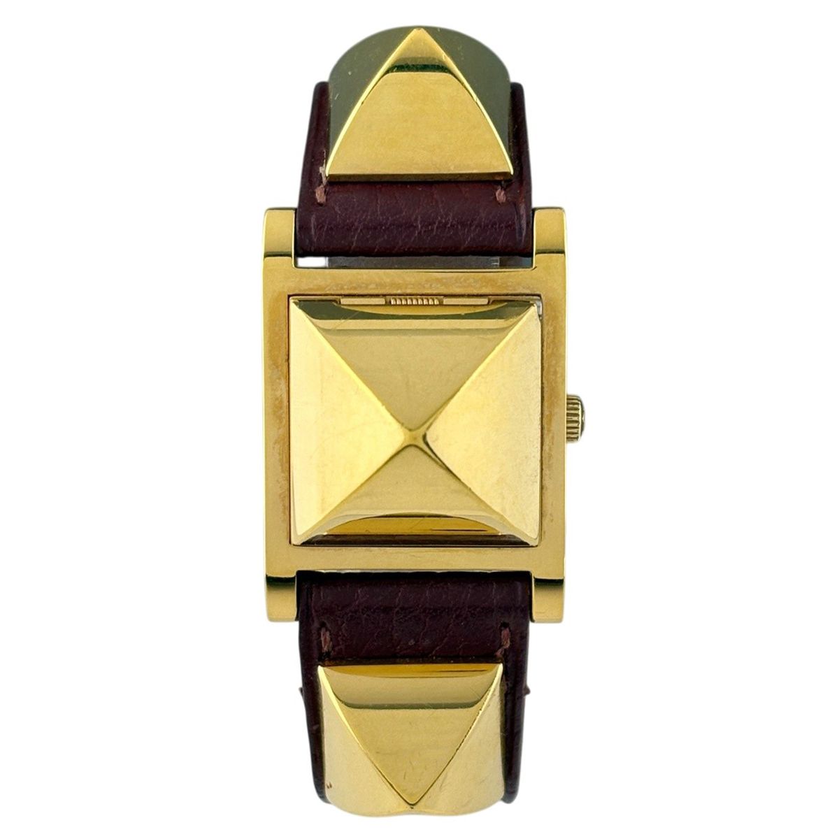 Hermes Medall Watch SS Leather Quartz White — view 3