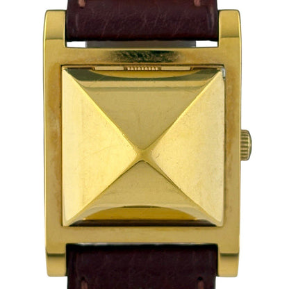 Hermes Medall Watch SS Leather Quartz White — view 2
