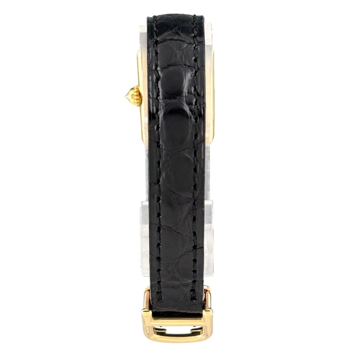 Cartier Tank Mini Watch YG Diamond Leather Quartz Silver — view 3