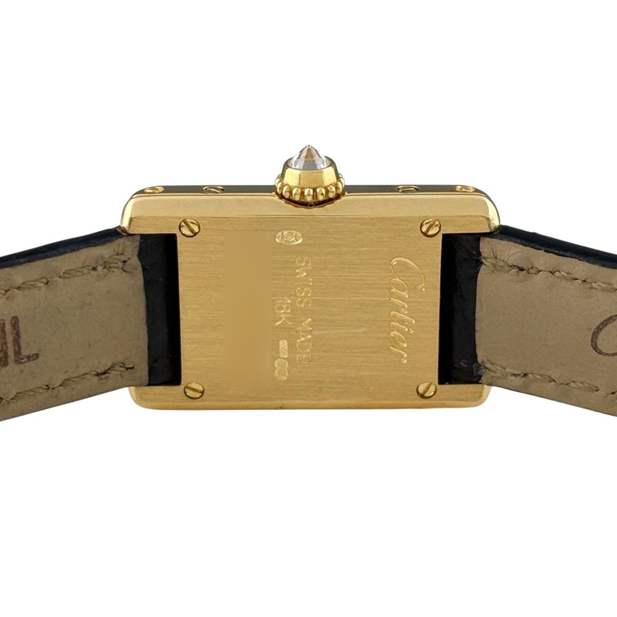 Cartier Tank Mini Watch YG Diamond Leather Quartz Silver — view 4