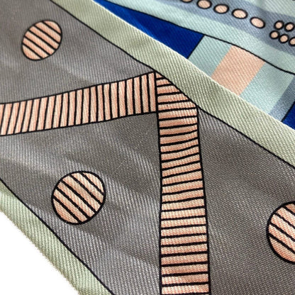 Hermes Scarf Tiri Gray Blue Multi Balade en Berline — view 4