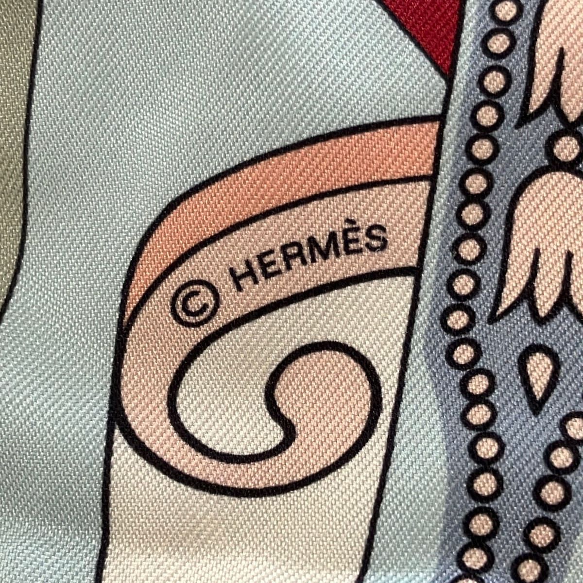 Hermes Scarf Tiri Gray Blue Multi Balade en Berline — view 2
