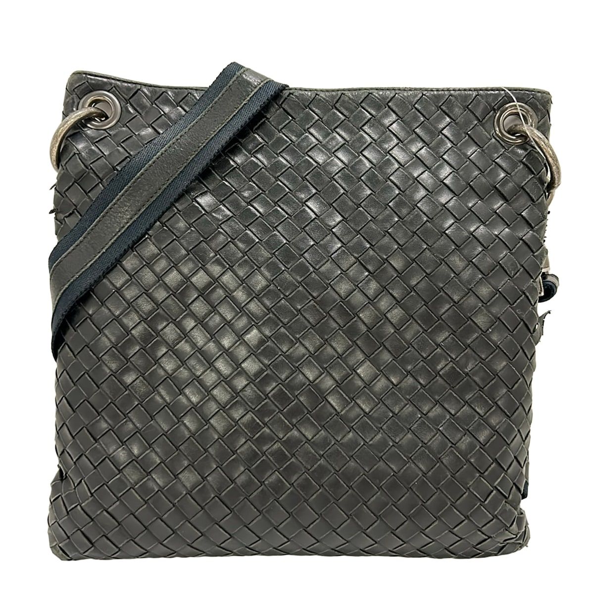 Bottega Veneta Shoulder Bag Intrecciato Black Removable Strap Leather