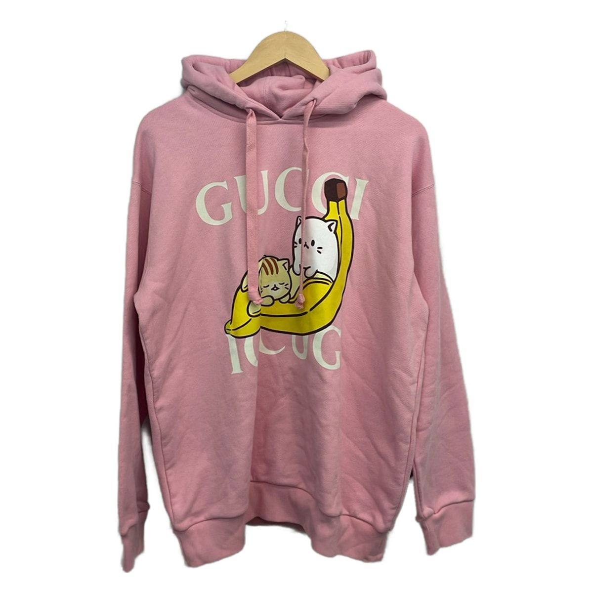Gucci Hoodie Pink Long Sleeve Pullover Bananya Collaboration Sizem