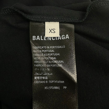 Balenciaga Short Sleeve T-Shirt XS Flight Seal Logo Tee Black White Crew — view 5