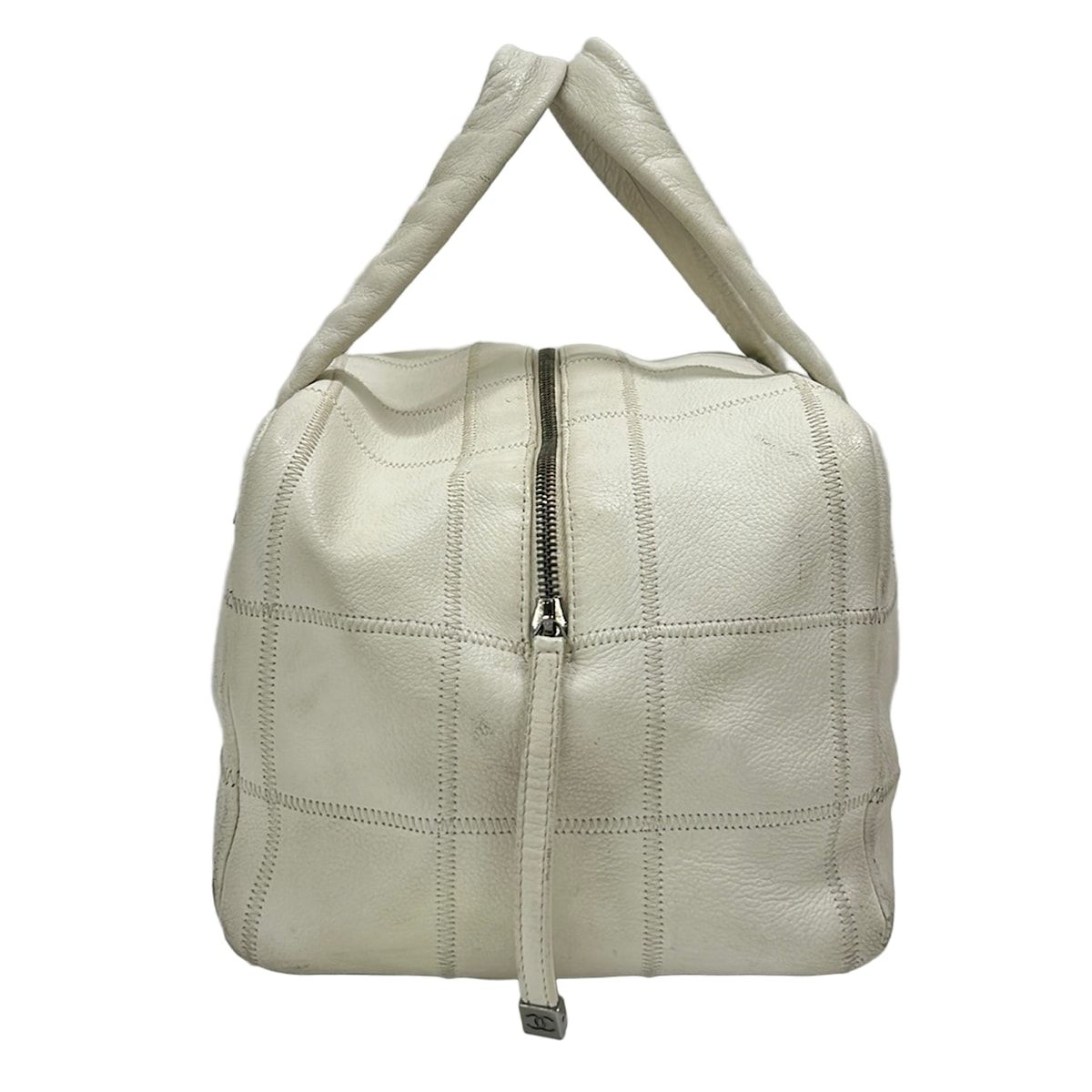 Chanel Handbag Choco Bar Stitch Ivory Silver — view 4