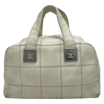 Chanel Handbag Choco Bar Stitch Ivory Silver