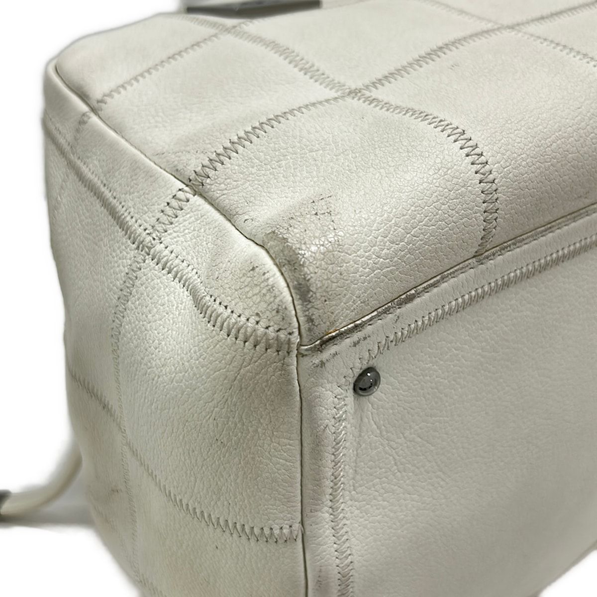 Chanel Handbag Choco Bar Stitch Ivory Silver — view 6