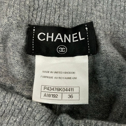 Chanel Pants 36 Gray Knit Cashmere — view 3