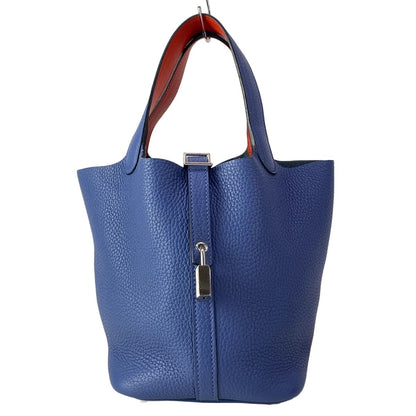 Hermes Handbag Picotin Lock Eclat PM 16 Blue Brighton Capucines Silver — view 2
