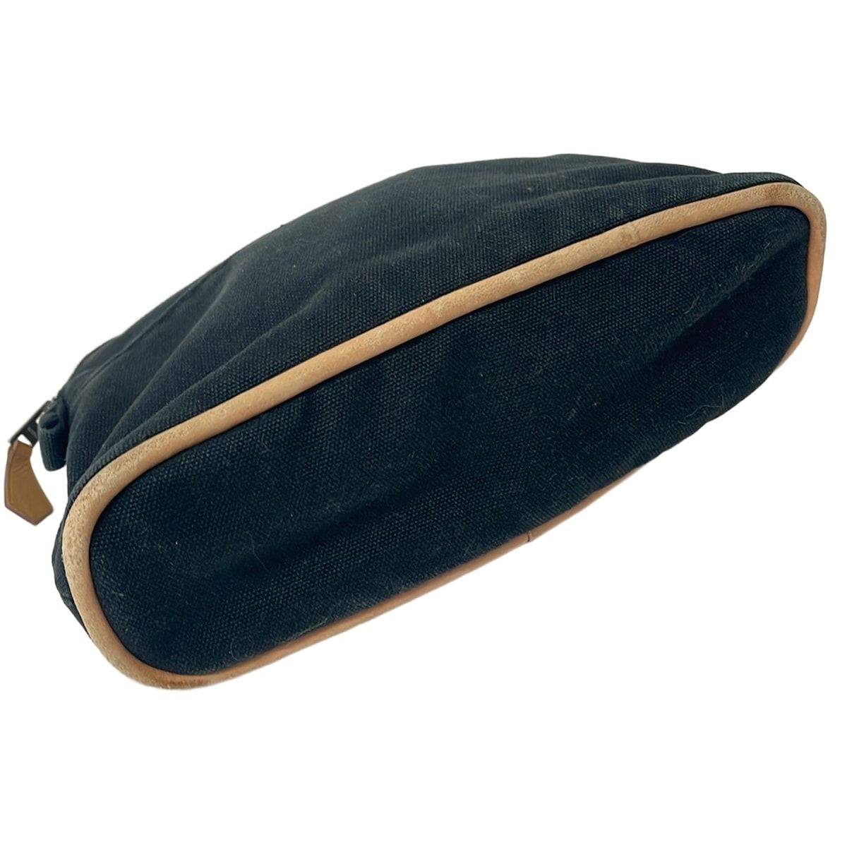 Hermes Pouch Black Brown Silver Leather — view 3
