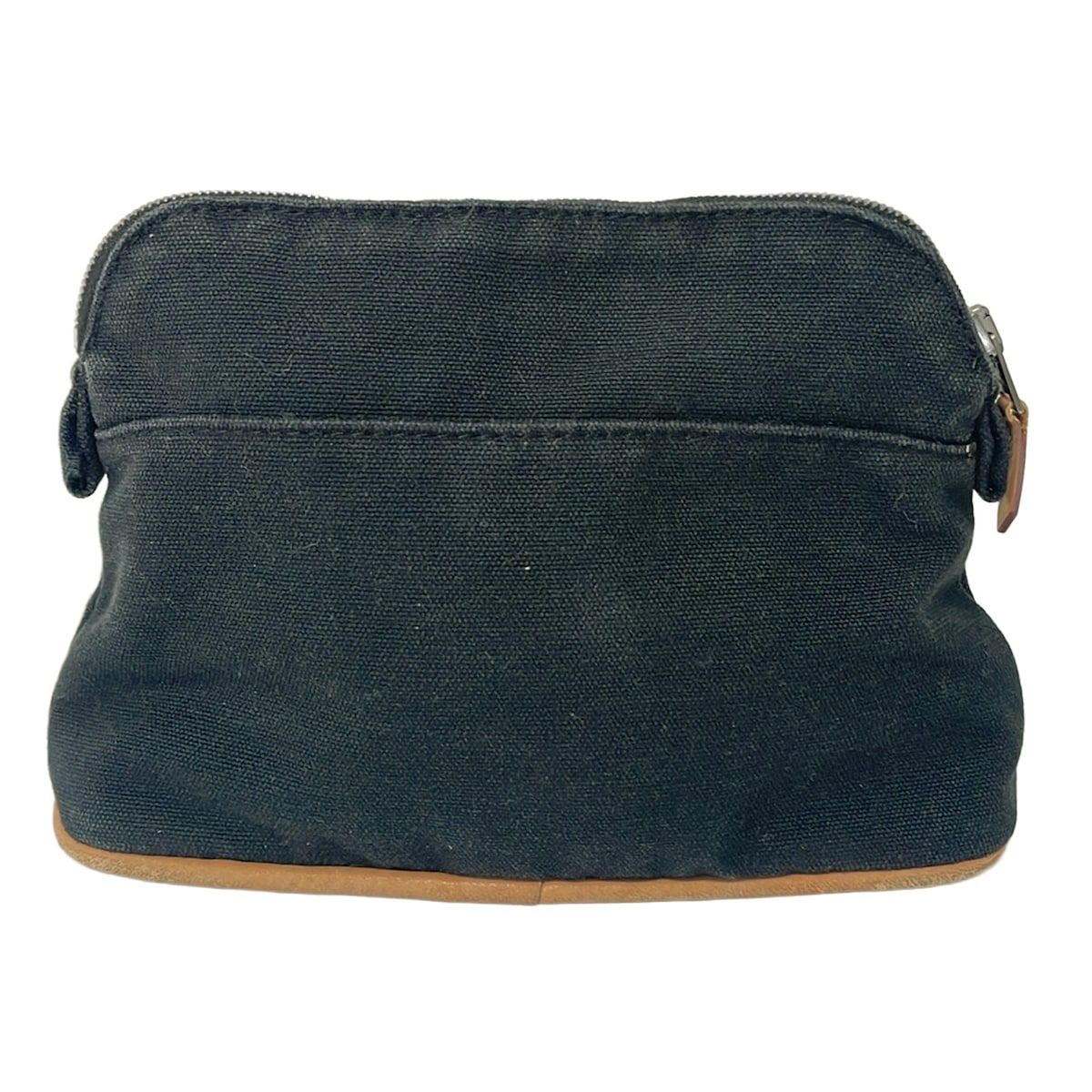 Hermes Pouch Black Brown Silver Leather — view 2