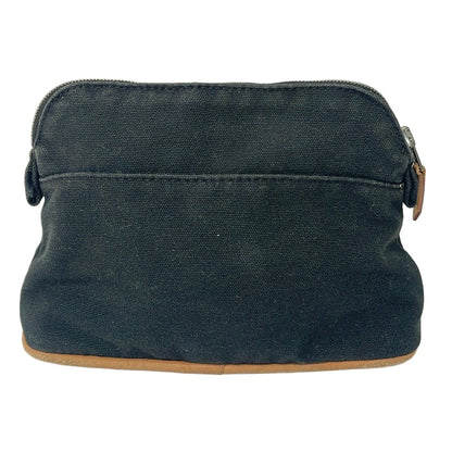 Hermes Pouch Black Brown Silver Leather — view 2