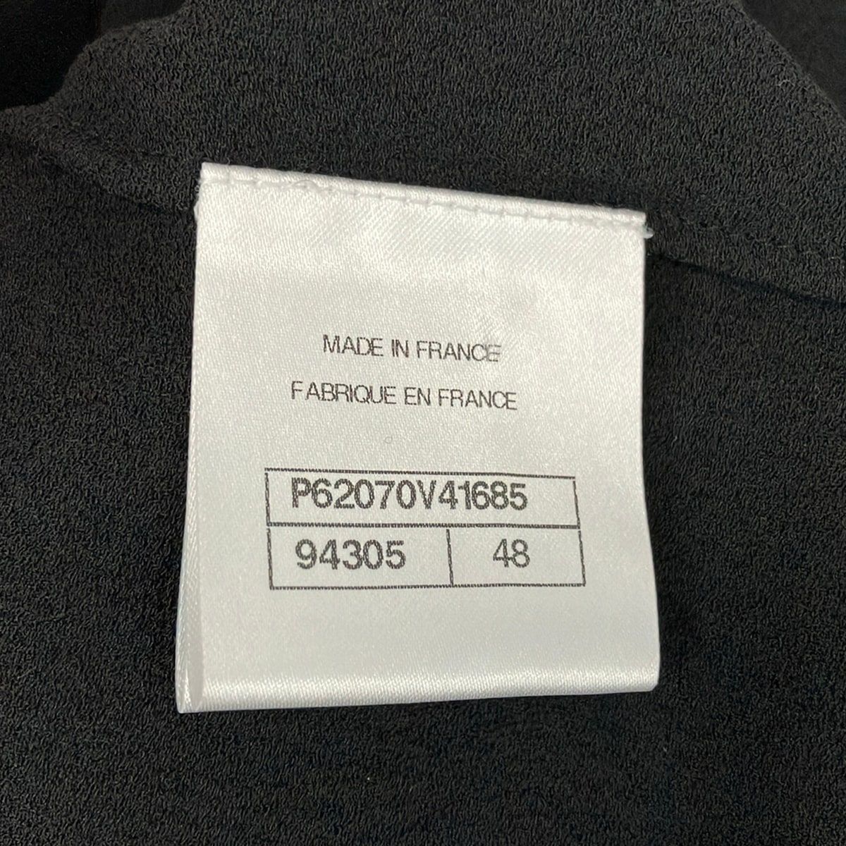 Chanel Sleeveless Top 48 XL Black Crew Neck Silk Ruffle — view 5