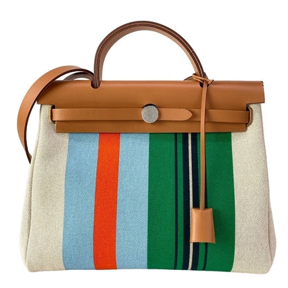 Hermes Handbag Herbag Zip PM Letourne Lacquer Reille D'equipage Silver
