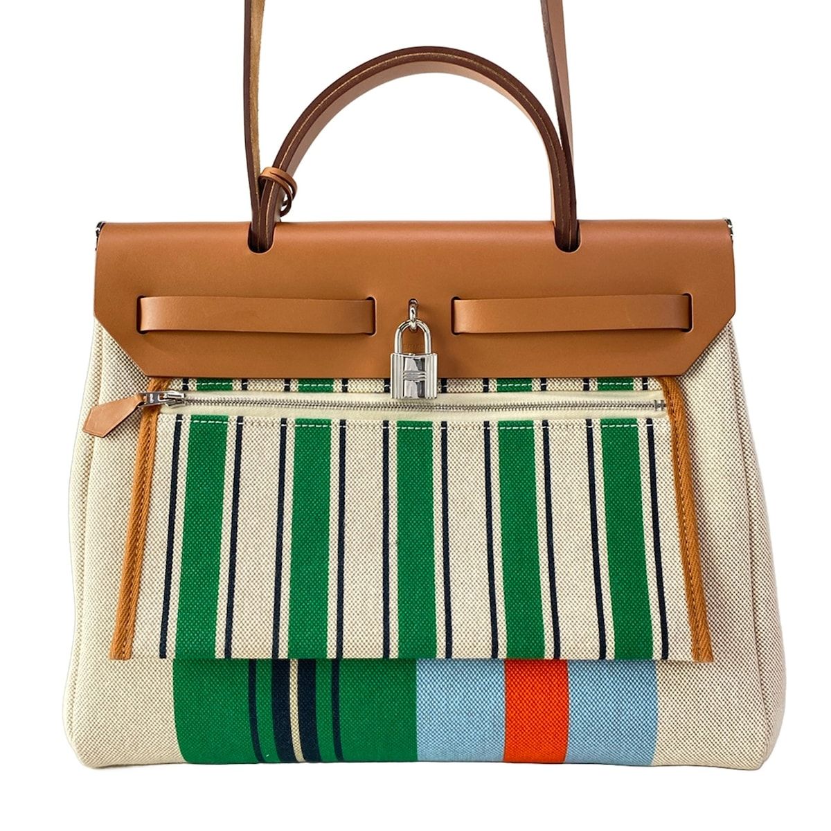 Hermes Handbag Herbag Zip PM Letourne Lacquer Reille D'equipage Silver — view 3