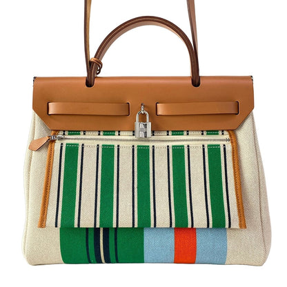 Hermes Handbag Herbag Zip PM Letourne Lacquer Reille D'equipage Silver — view 3