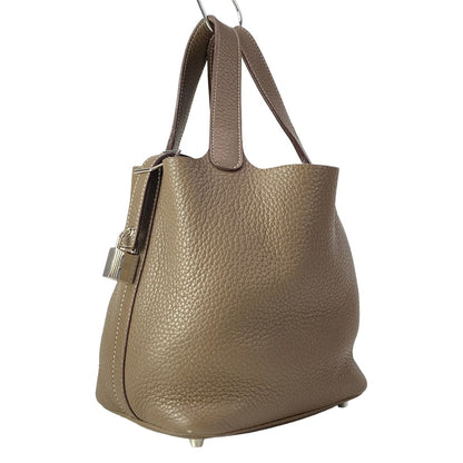 Hermes Handbag Picotin Lock PM Etoupe Silver