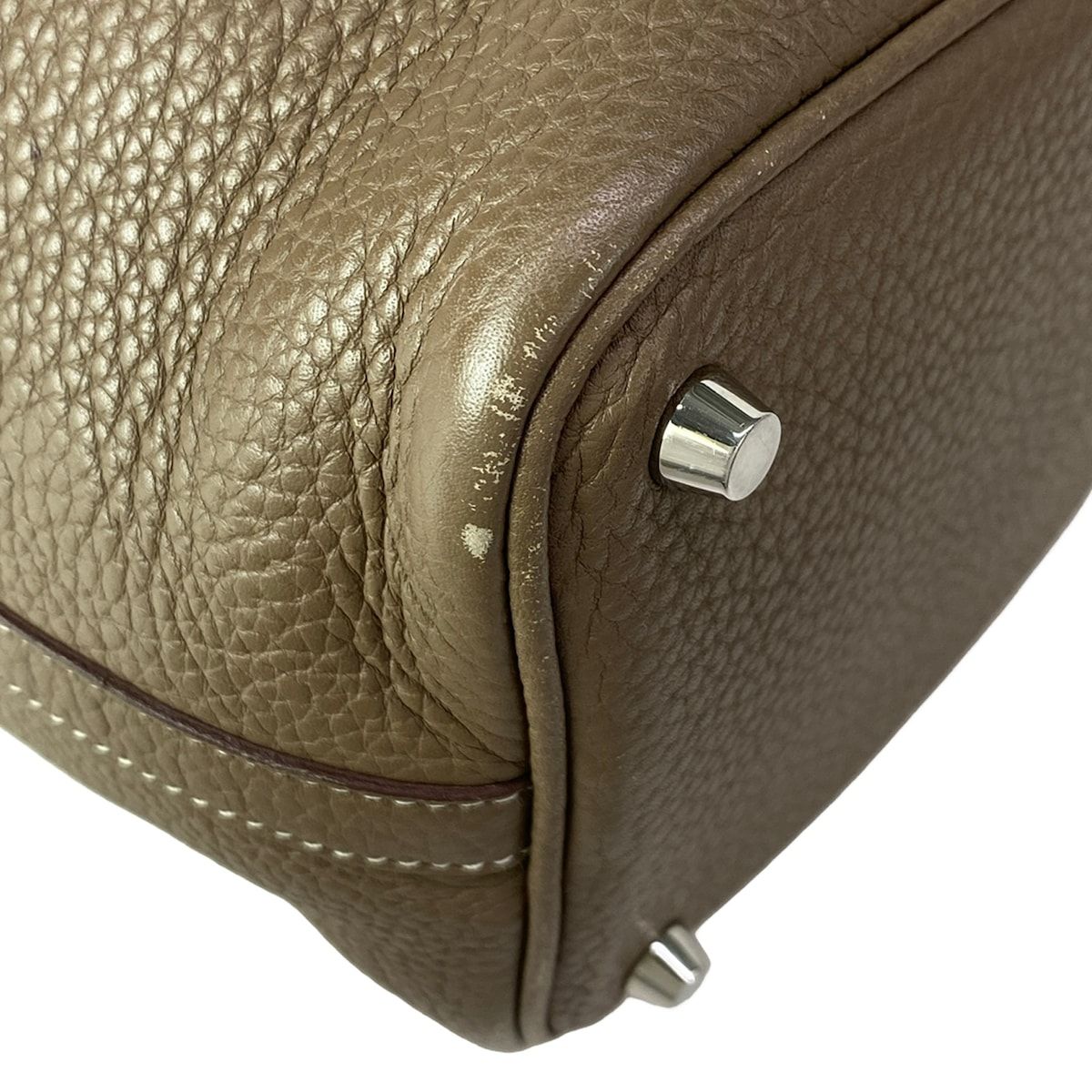 Hermes Handbag Picotin Lock PM Etoupe Silver — view 7
