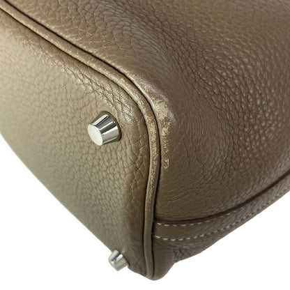 Hermes Handbag Picotin Lock PM Etoupe Silver — view 8