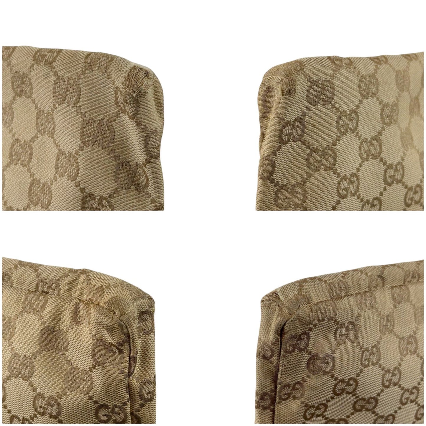 Gucci GG Canvas Waist Pouch Cross Belt Bag Sherry Line Beige Gold — view 6